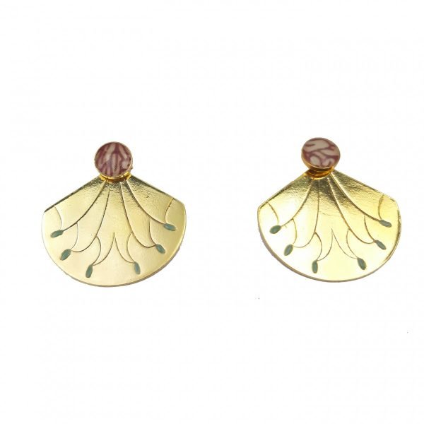 Boucles d'oreilles  2 en 1 Mer rose