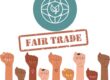 Ensemble de poings levés pour montrer son soutien à un commerce en ligne fair trade
