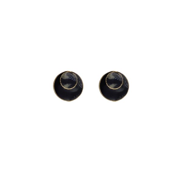 Boucles d'oreilles puces bulles de vague noires