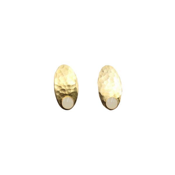 Boucles d'oreilles Puces Bizerte blanc cassé