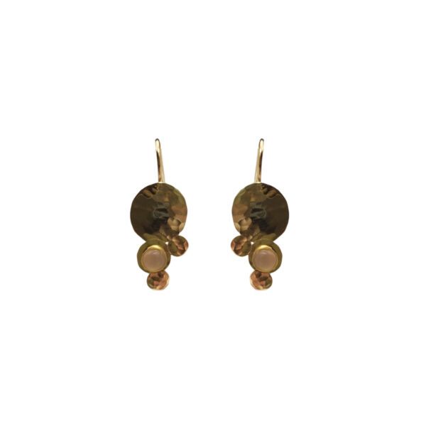 Boucles d'oreilles Puces Bulles Quartz rose