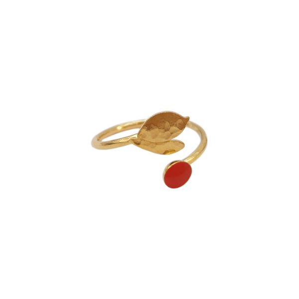 Bague réglable Rouge orange Florence