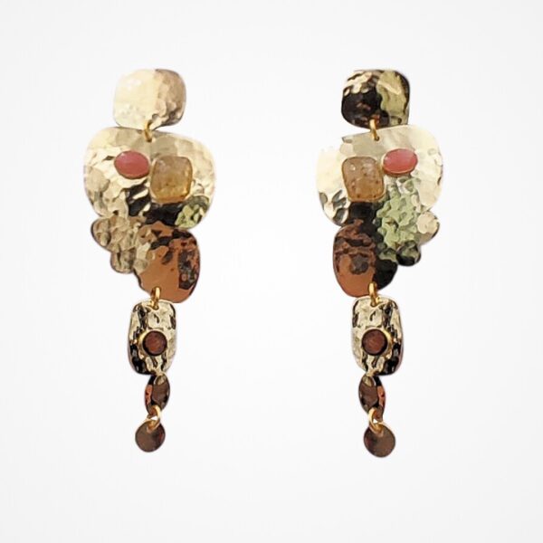 Grandes boucles d'oreilles galets terracotta Cala Moro