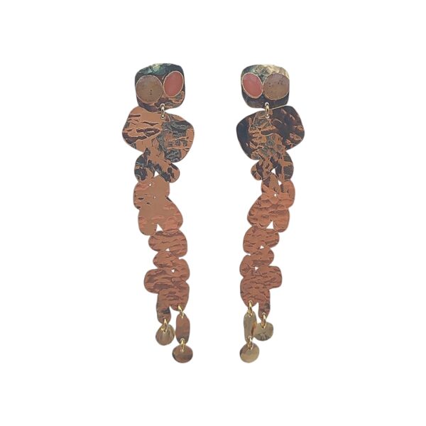 Grandes boucles d'oreilles pluie galets terracotta Cala Moro