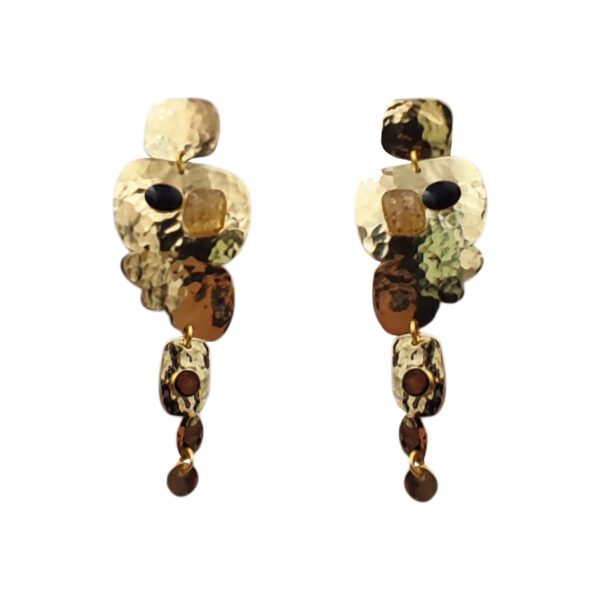 Grandes boucles d'oreilles galets noires Cala Moro