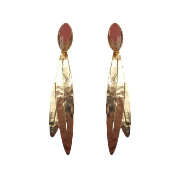 Boucles d'oreilles Maddalena allongées terracotta